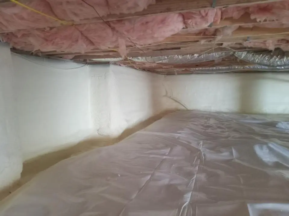 Crawl space encapsulation with closed-cell spray foam for Attic Insulation in Blacksburg